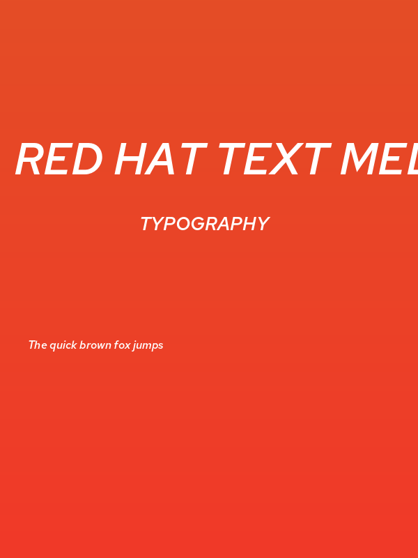 Red Hat Text Medium Italic Poster