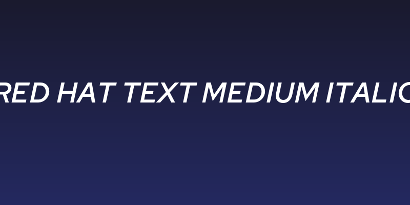 Red Hat Text Medium Italic Social Header