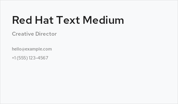 Red Hat Text Medium Business Card