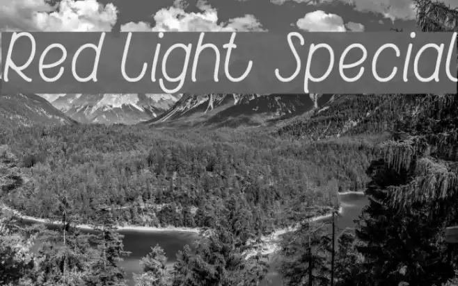 Red Light Special Font examples