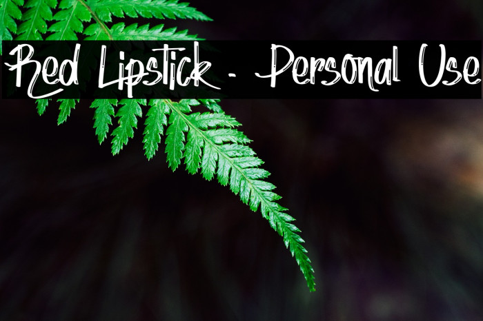 Red Lipstick - Personal Use Font examples