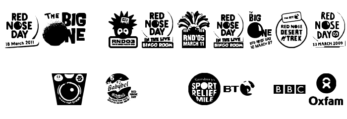 Red Nose Day Font OTHER CHARS