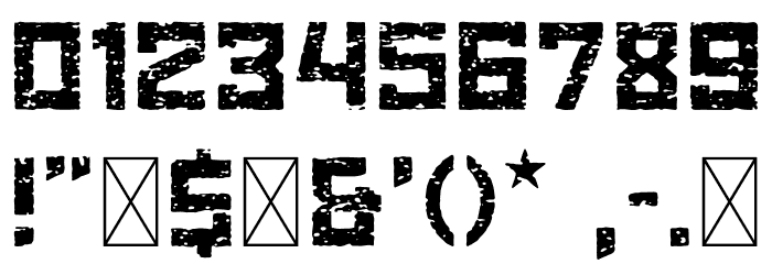 Red October Eroded Font OTHER CHARS
