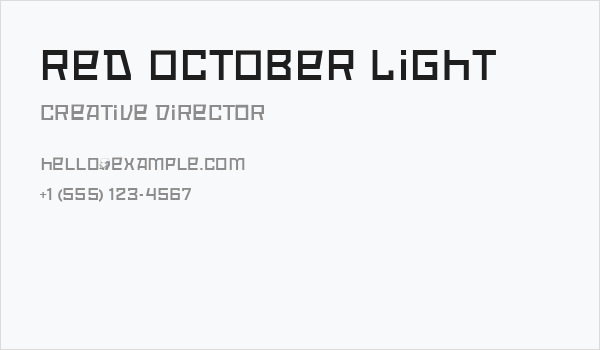 Red October Light Business Card