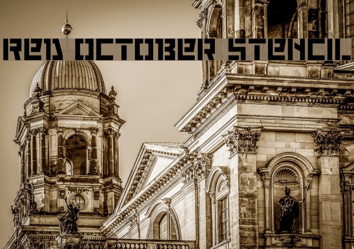 Red October Stencil Font examples