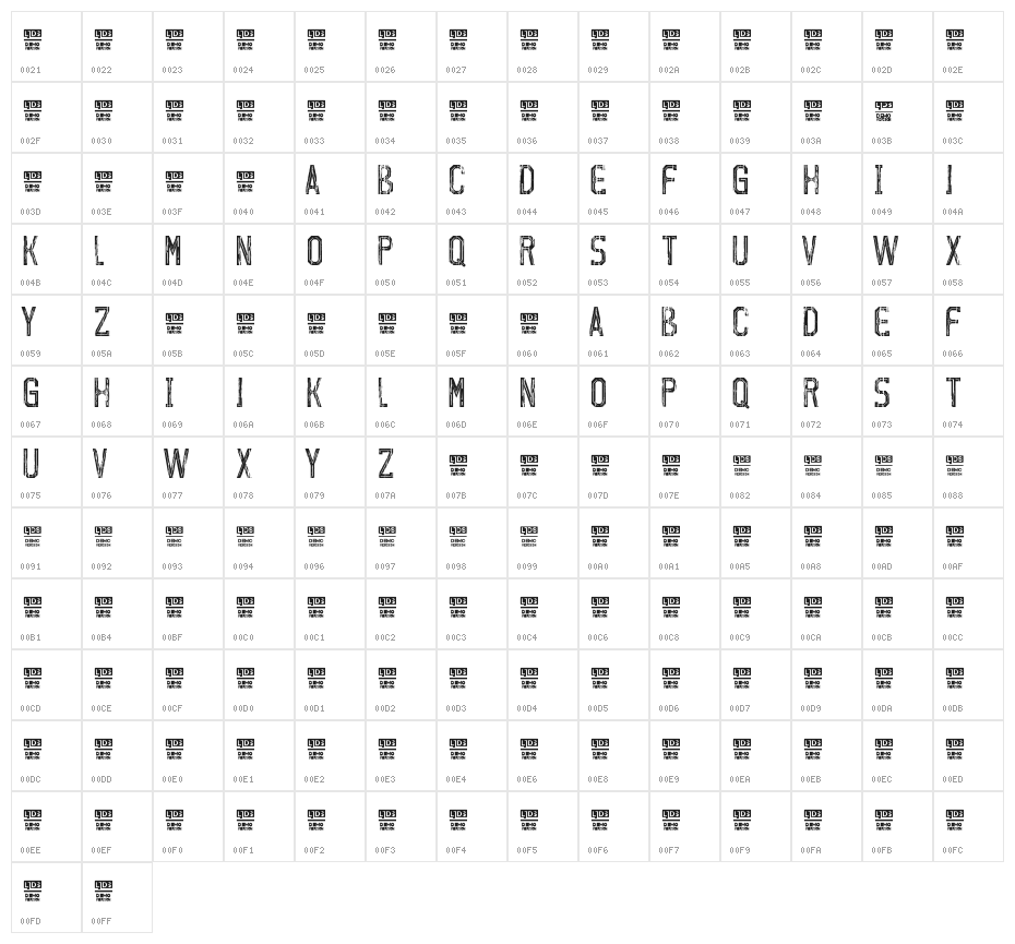 Red Out Reloaded Character Map