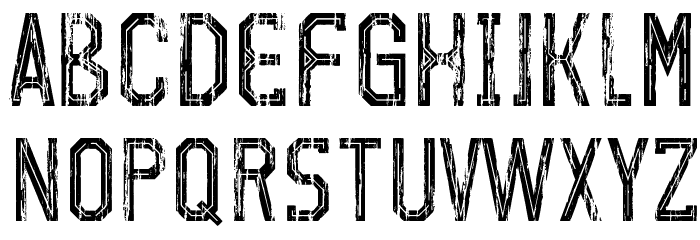 Red Out Reloaded Font LOWERCASE
