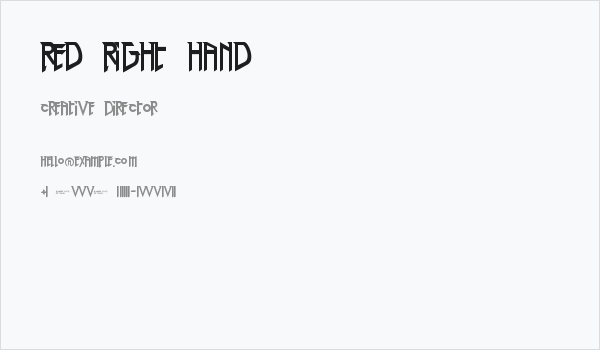 Red Right Hand Business Card