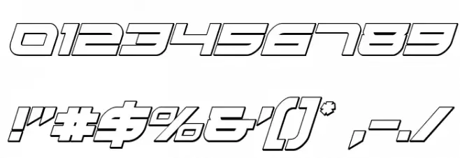 Red Rocket 3D Italic Font OTHER CHARS