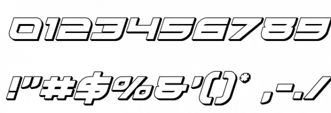 Red Rocket 3D Italic Font OTHER CHARS