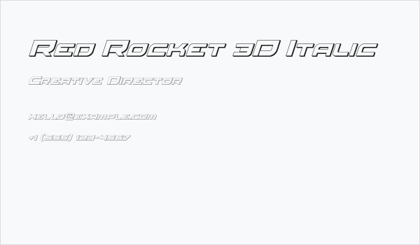 Red Rocket 3D Italic Business Card