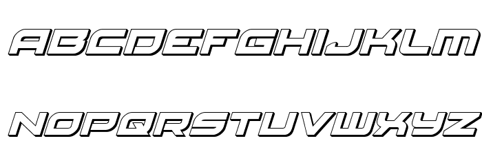 Red Rocket 3D Italic Font LOWERCASE