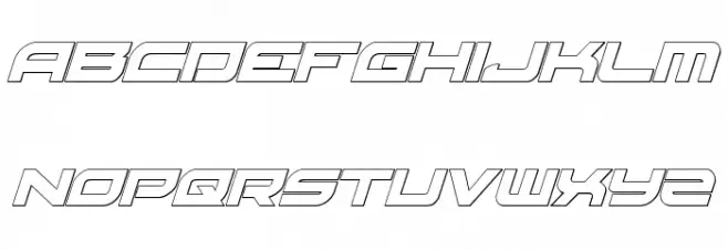 Red Rocket 3D Italic 字体 大写