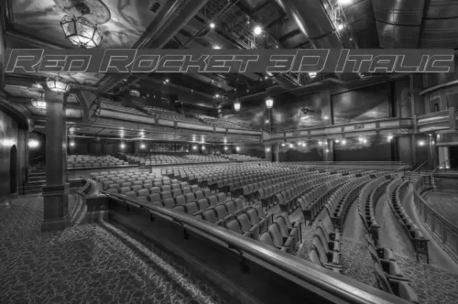 Red Rocket 3D Italic Font examples