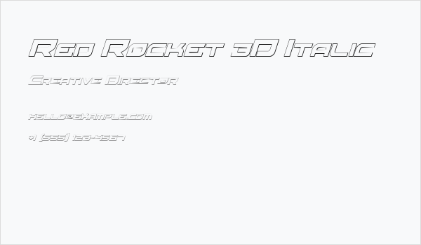 Red Rocket 3D Italic Business Card