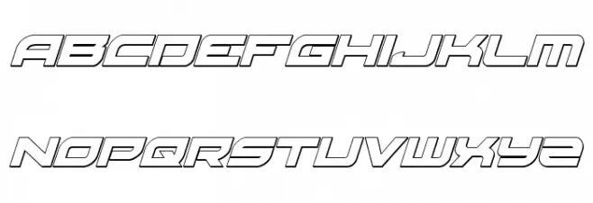 Red Rocket 3D Italic خط أحرف صغيرة
