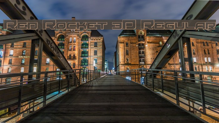 Red Rocket 3D Regular Font examples