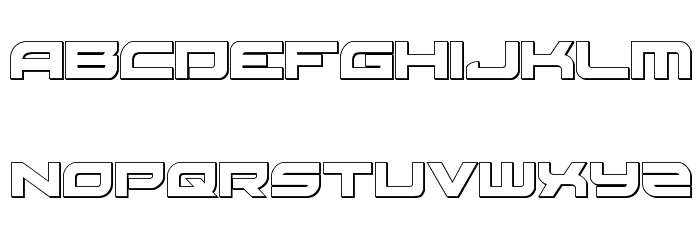 Red Rocket 3D Regular Font LOWERCASE