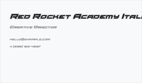 Red Rocket Academy Italic Business Card