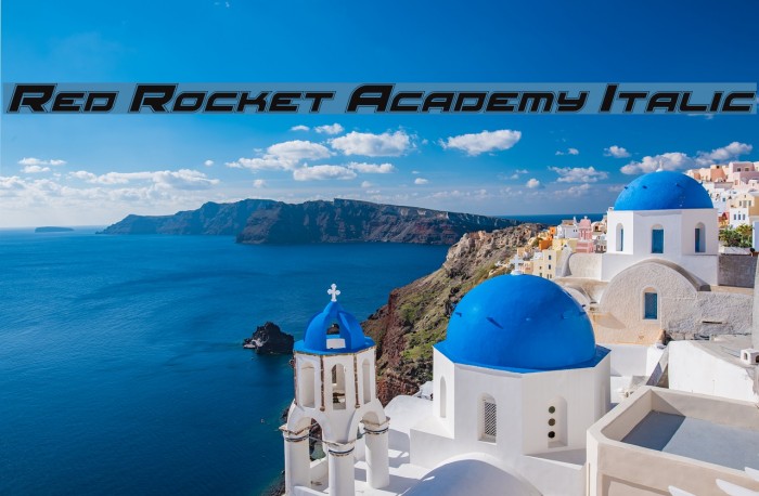 Red Rocket Academy Italic Font examples