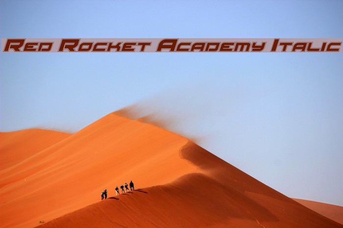 Red Rocket Academy Italic Font examples