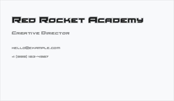 Red Rocket Academy Business Card