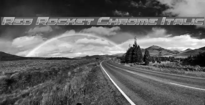 Red Rocket Chrome Italic Font examples