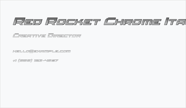 Red Rocket Chrome Italic Business Card