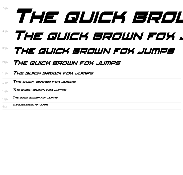 Red Rocket Condensed Italic Waterfall