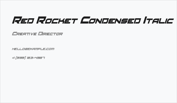 Red Rocket Condensed Italic Business Card