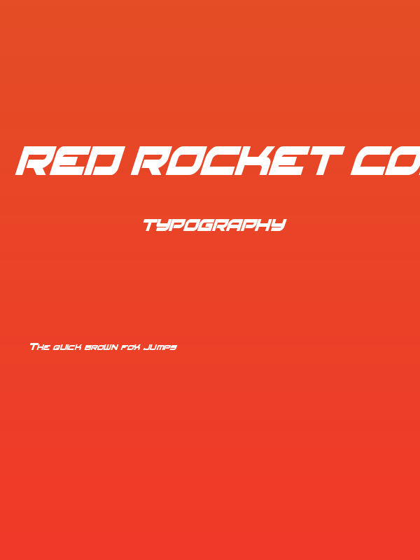 Red Rocket Condensed Italic Poster