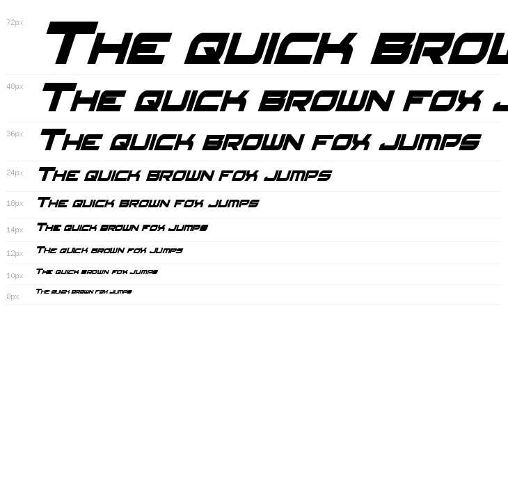 Red Rocket Condensed Italic Waterfall