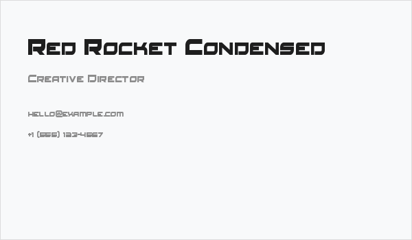 Red Rocket Condensed Business Card