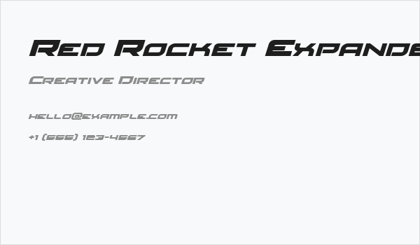 Red Rocket Expanded Italic Business Card