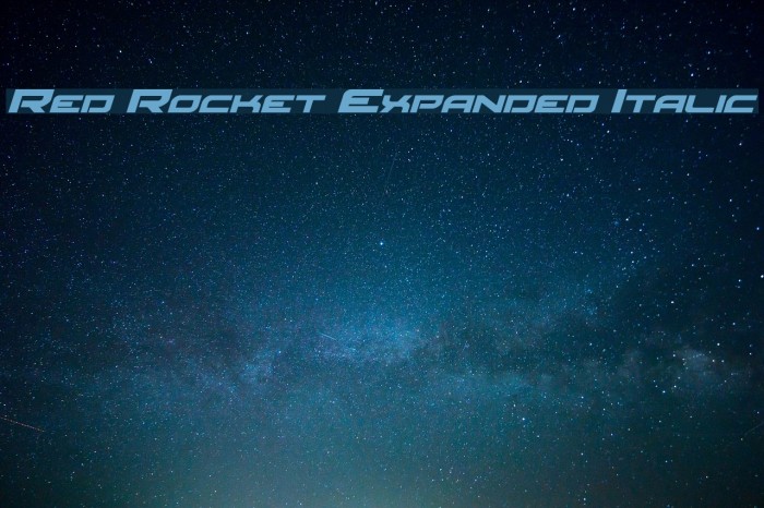 Red Rocket Expanded Italic Font examples