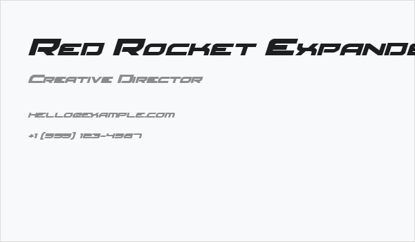 Red Rocket Expanded Italic Business Card
