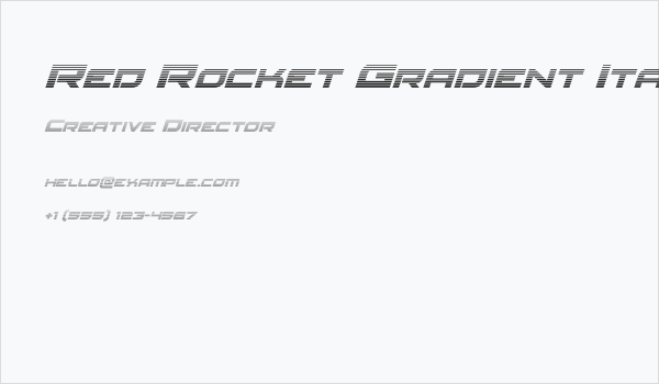 Red Rocket Gradient Italic Business Card