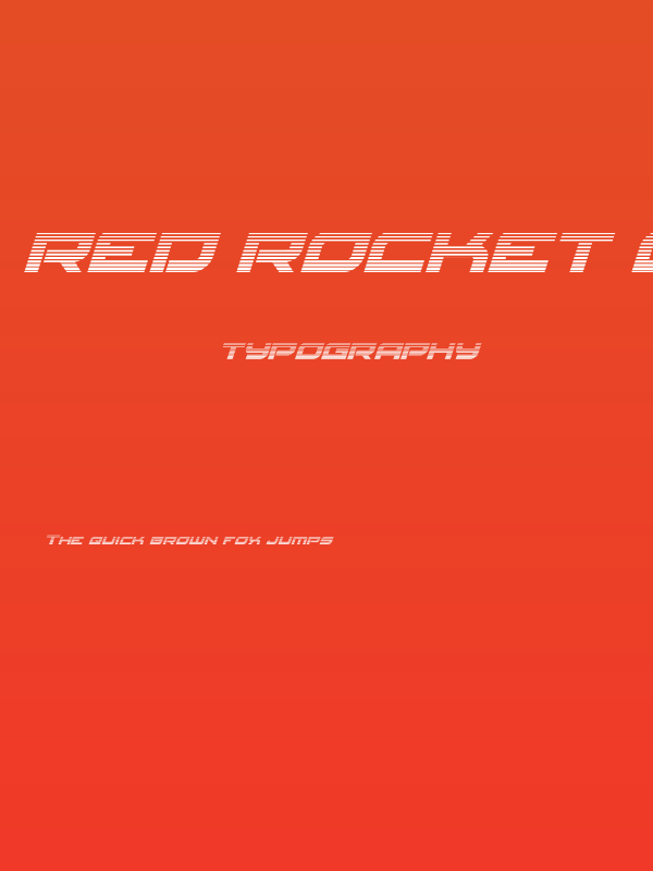 Red Rocket Gradient Italic Poster