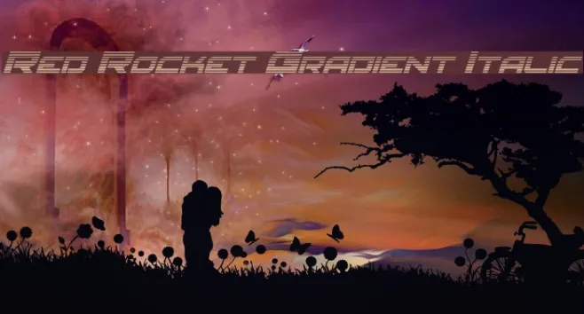 Red Rocket Gradient Italic Example 1