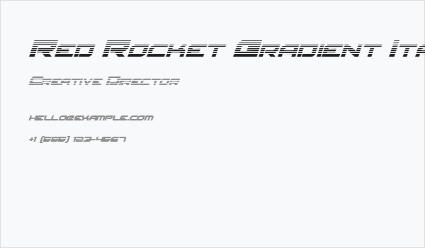 Red Rocket Gradient Italic Business Card