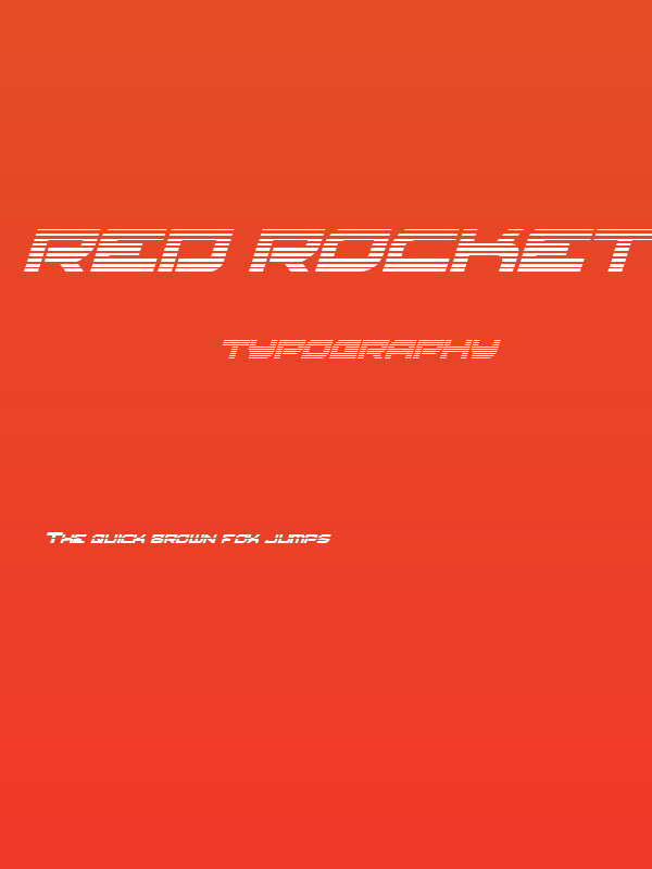Red Rocket Gradient Italic Poster