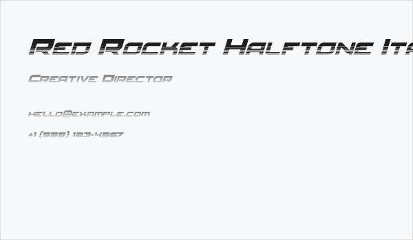 Red Rocket Halftone Italic Business Card