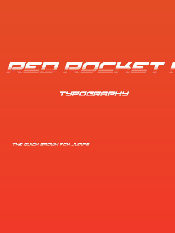 Red Rocket Halftone Italic Poster