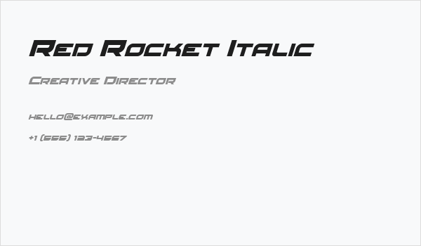 Red Rocket Italic Business Card