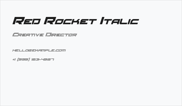 Red Rocket Italic Business Card