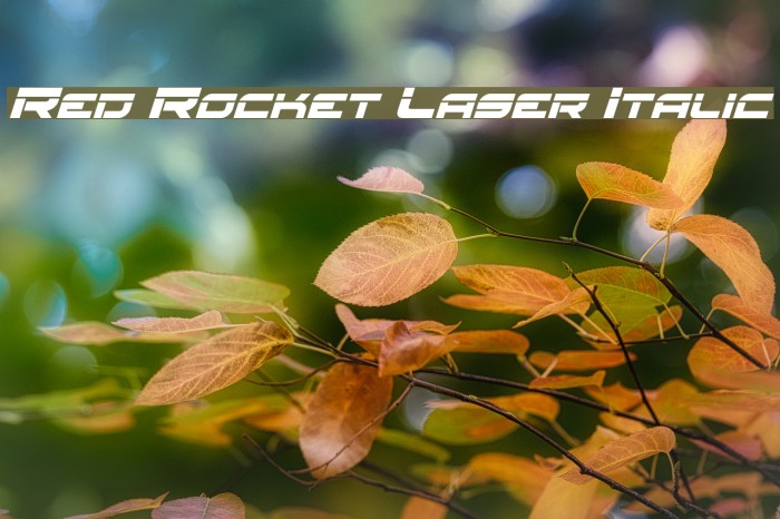 Red Rocket Laser Italic Font examples