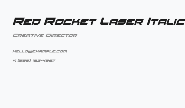 Red Rocket Laser Italic Business Card