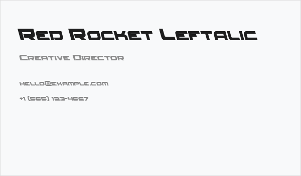 Red Rocket Leftalic Business Card