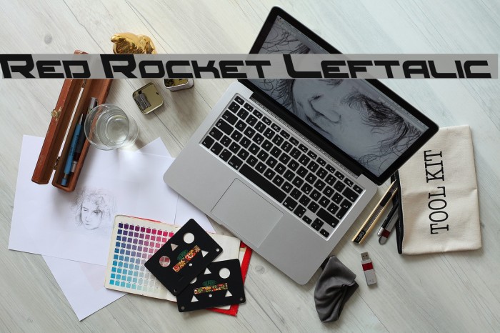 Red Rocket Leftalic Font examples