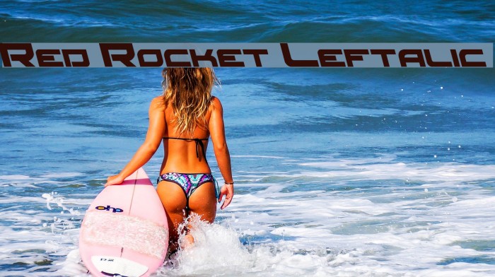 Red Rocket Leftalic Font examples